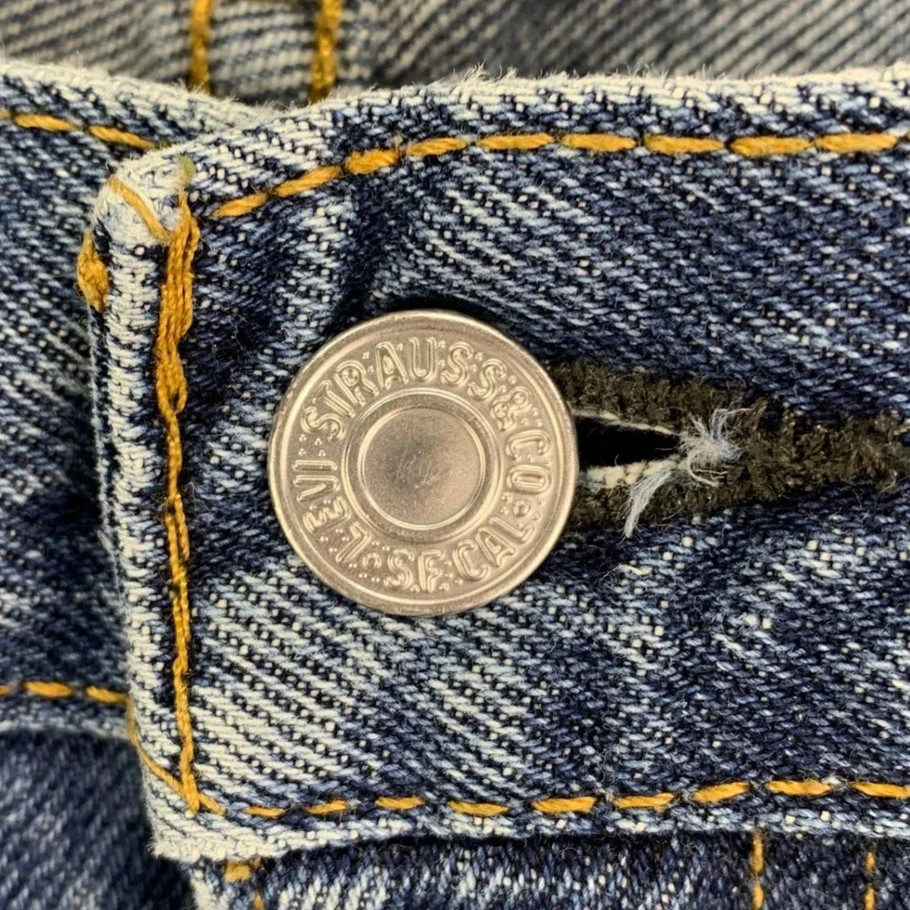 Levi's Jorts Mens 36 Blue Cut Off Jean Shorts Western Denim Y2K Loose‎
